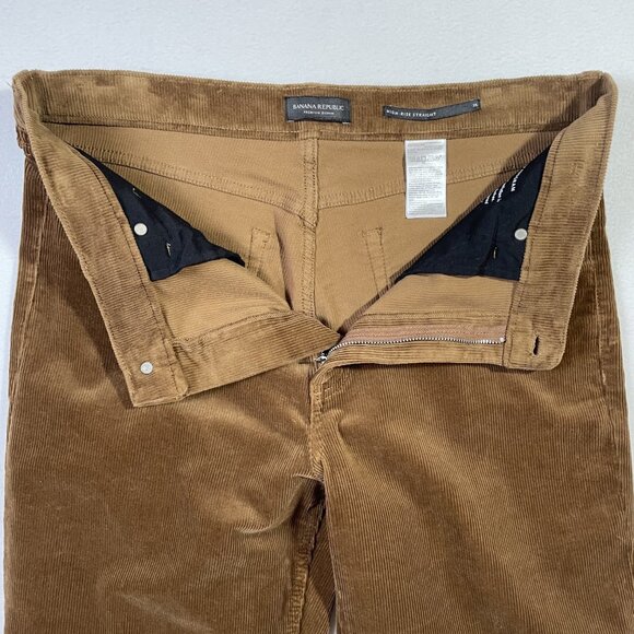 Banana Republic Premium Denim High Rise Straight Ankle Corduroy Pants Size 31L - Picture 10 of 13